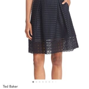 Ted Baker Textured navy A-Line Skirt